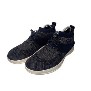 FitFlop Uberknit Slip-On High Top Sneaker Blue Shimmer Womens Shoe Size 10